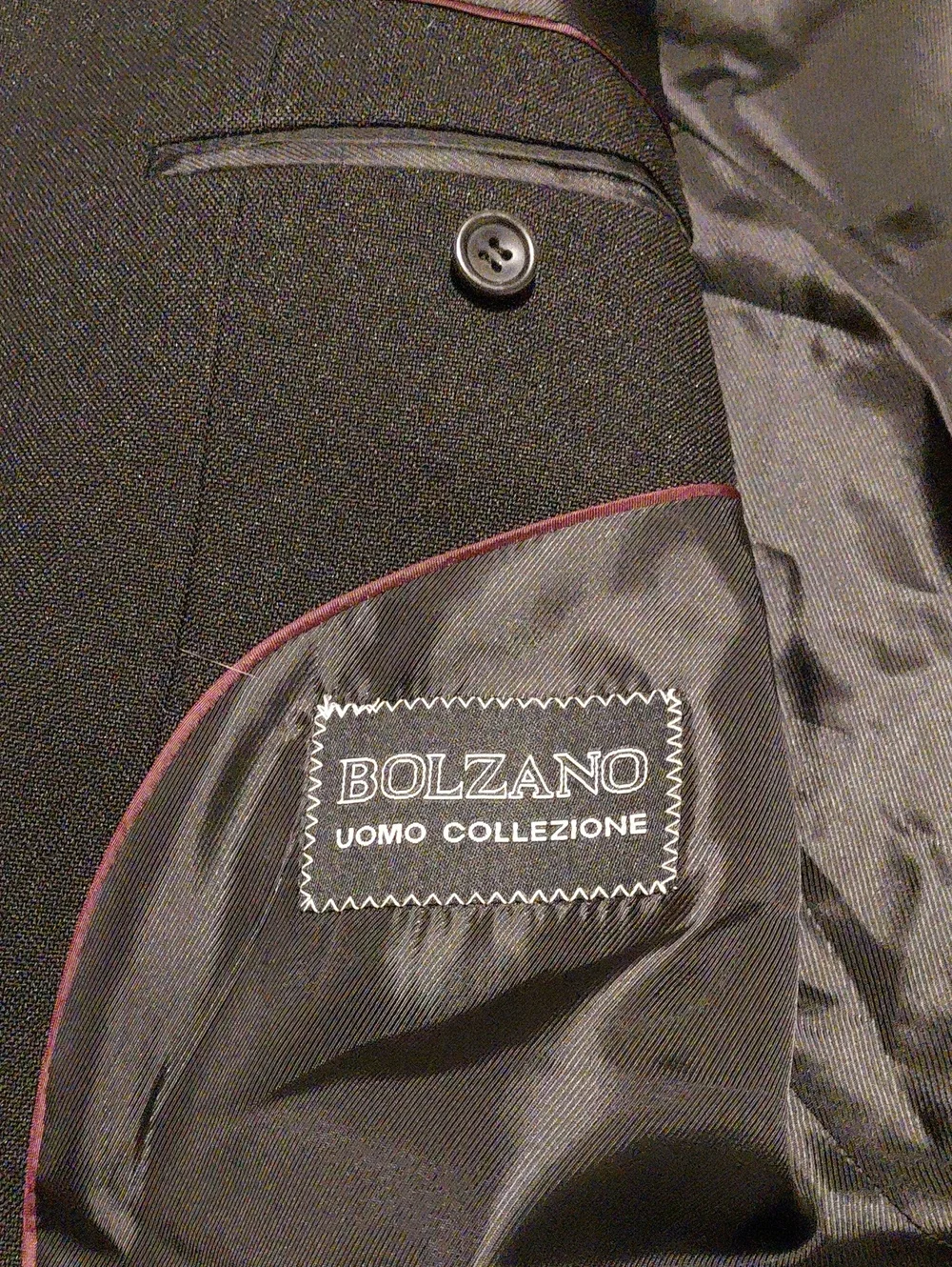 Bolzano Black Men's 3 Button Suit Jacket with Silver Buttons